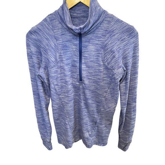 Lululemon Kanto Catch Me 1/2 Zip Heathered Sapphire Blue Size 8 - Picture 11 of 16